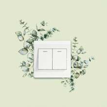 1/3/5 piezas Pegatinas de pared de interruptor con diseño de hojas de plantas verdes sencillas, decoración de pared de plantas verdes, calcomanías decorativas de interruptor, decoración del hogar fresca y verde, diseños de plantas verdes en varios estilos, patrón floral autoadhesivo, fácil de aplicar, adecuado para baño y decoración del hogar