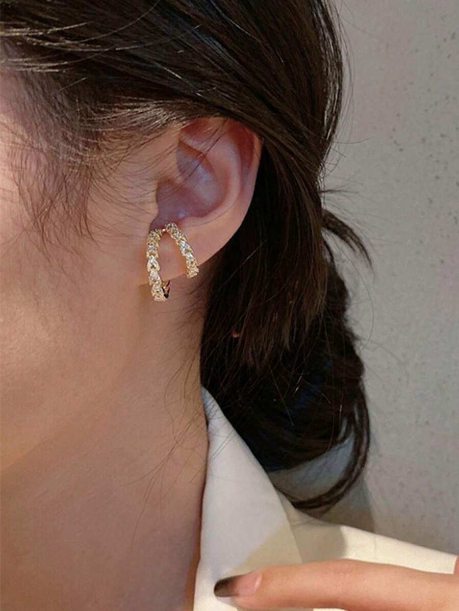 1 buc cercei tip clip cu design minimalist din aliaj de cupru și cercei versatili pentru femei, fără piercing