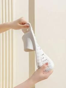 Women's Plastic Slippers, New Casual Holiday Travel Portable Foldable Drainage Holes Lightweight Soft Sole Comfortable Non-Slip Bathroom Indoor Slippers For Couples, Hollow Breathable Quick-Drying, Antistatic Antibacterial Odor-Resistant White EVA Ladies Slippers, Simple Hotel Bathroom Non-Slip Plastic Slippers, Suitable For Beach Sand Swimming Fashion Plus Size Comfortable Open Toe House Shoes - White - View 4