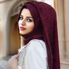 1件装女士夏季轻薄抗皱纯色雪纺头巾，适合非洲服饰搭配。