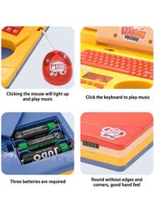 Kids Simulation Mini Laptop Computer Learning Machine, Music Tablet PC Model, Screen Reading Story Machine, Parent-Child Interactive, Multifunctional Smart Educational Toy, Birthday Gift For Boys And Girls