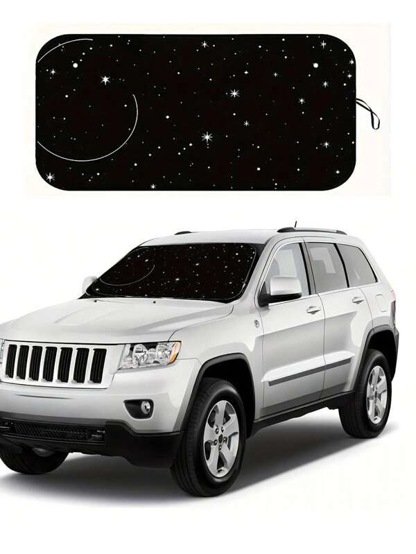 1 Stück Auto Windschutzscheiben Sonnenschutz mit Stern-Punkt-Design, faltbarer Auto Sonnenblende - reflektierender UV- und Wärmeschutz mit Aufbewahrungstasche | hält das Interieur kühl | universelle Passform für Limousinen, SUVs und Pickup-Trucks