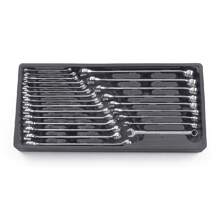 24 Piece Long Pattern SAE Metric Wrench Set Non Ratcheting Surface Drive Plus Blow Mold Tray Enhanced Torque Fastener Access - 彩色 - 查看 2