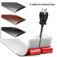 CILIA 1 Roll 6cm*1m 4 Colors Floor Cord Cover,Self-Adhesive,Cable Protector,Extension Protect Wires & Prevent Trips, Management Solution, Surface Mounted Cord Protection Coverl ,Suitable For Floors, Walls And Desktops