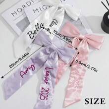Personalized Embroidered Hair Bows, Custom Name Graduation Gift, Personalized Girls Hair Accessories, Bridal Hair Bows, Hair Clips For Women