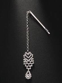 1 件锆石头带、泪珠头饰和欧美风格新娘发饰、头饰珠宝、头链、发藤链、发饰、学校用品、