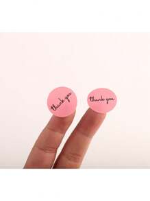 500 etiquetas redondas de 1" de color rosa con la frase "Gracias" para obsequios, sellos para sobres, pequeños negocios, bodas, decoración de fiestas, envoltorios de regalos y empaquetado
