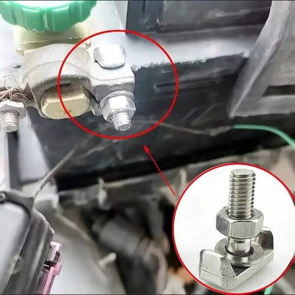 1 pieza Accesorio en T de acero inoxidable Repuesto para la abrazadera del cable de la batería del Passat