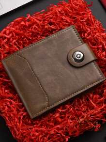 1pc Men's Retro Short Wallet, Large Capacity, Multi-Card Slots, Bifold Wallet, Waterproof And Durable, Essential Business Wallet, Great Gift For Father's Day