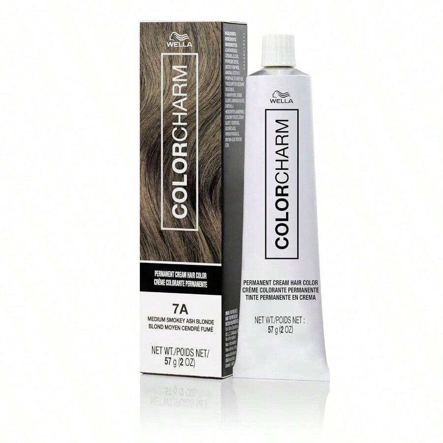 MCOLORCHARM Permanent Cream Hair Dye Ash Blonde Hair Color Pearlescent Milk Tea Smokey Cool Tones 100% Gray Coverage Vegan Free Of Phthalates And Parabens 2 Oz.8001 - 7A 中度煙燻灰金色 - 查看 1