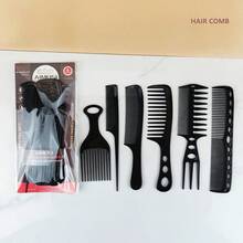 NEFOUME 6 件套专业理发店发型梳套装，适用于男士复古发型，包括尾梳、双面梳、造型梳、宽齿梳、尖梳和锥形梳，适用于沙龙和理发店、返校、旅行度假必需品、女士发饰 - 彩色 - 查看 10