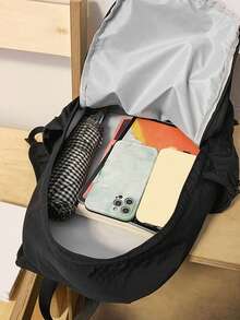 1件清新風格筆電後背包，青少年夏季校園書包，大容量輕量抽繩運動風後背包，中學高中大學生書包（返校季） - 彩色 - 查看 7