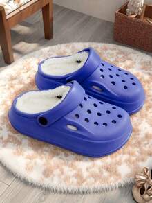 Wintermode, neue Löcher Hausschuhe für Jungen und Mädchen, Alltags-Lässig Flachbett Hausschuhe für Zuhause und Outdoor, bequeme unifarbene Hausschuhe