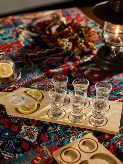 Cirelle 1 Stück große Tequila Party Servierplatte | Tequila Flug Brett | Tequila Shot Brett | Individuelles Tequila Brett | Tequila Geschenke | Tequila Liebhaber | Tequila Brett und Glas Halter Holz Bar Tablett mit Salzrändern - Geeignet für Partys, Hochzeiten, Einweihungsfeiern, Geschenke usw., für Outdoor, Camping, Neujahr, Weihnachten, Rama Tischdekoration, Thanksgiving Party, Familienessen, Ausstattung für gehobene Restaurants, Einweihungsgeschenk, Sommer Wohndekoration