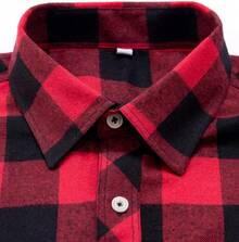 2025 Best Alimens & Gentle Men's Button Down Regular Fit Long Sleeve Plaid Flannel Casual Shirts - 綠黑色 - 查看 7