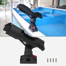 360 Swivel Fishing Rod Holder For Kayak Canoe Boat Stable Adjustable With Button Pin - Black - View 7