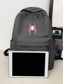 时尚男士背包，红网蜘蛛新款印花，方便宽敞的尼龙通勤包 - 彩色 - 查看 5