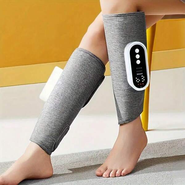 1 pieza Masajeador de compresión de aire para piernas, diseñado para relajación muscular y circulación, adecuado para mujeres y hombres, masajeador de piernas recargable por USB con 3 niveles de intensidad, 3 modos de calentamiento, masajeador portátil de presión para pantorrillas, relajación muscular, sin olor, batería de litio, regalo ideal para el hogar, regalo perfecto para padres, Navidad, Día de San Valentín, Día de la Madre
