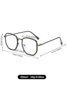 1 件优雅黑色方形无度数眼镜，女士简约眼镜 - A - 查看 4