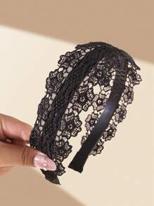 1 件女士蕾丝头带宽边时尚发夹用于遮盖灰白头发装饰、发带、发箍、发饰