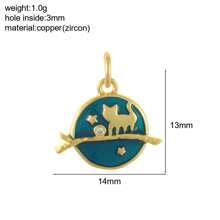 1 pezzo Ciondolo smaltato a mezzaluna, medaglia a forma di cuore, pentagramma a forma di fulmine, ali, cuore, croce, accessori per gioielli fai-da-te, orecchini, collana, braccialetto