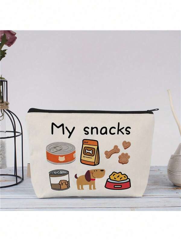 1 Stück Unisex Snack Aufbewahrungstasche für Erwachsene Hunde, süßes Haustier Snack Muster, leichter Reißverschluss Beutel, geeignet für Reisen, geruchlos, perfekt für Haustier Spielzeug, Snacks, Geschenke - das perfekte Geschenk für Hundemütter