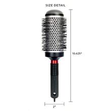 QYTechnique Thermal Hair Brush 390 2 For Curling And Styling HeatRetaining Barrel With AntiStatic Tourmaline Bristles Round Thermal Brush Ideal For All Hair Types1613 - 黑銀 - 查看 2