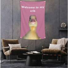 Welcome To My Crib Flag Funny Flags For Room Man Cave Wall Flag With Brass Grommets For College Dorm Room Decor,Outdoor,Parties(3ft*2ft) - Multicolor - View 6