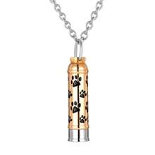 Paw Urn Cremation Necklace Sterling Silver Dog Cat Pet Paw Print Cremation Jewelry For Pet Ashes Animal Keepsake Memorial Charm Pendant Necklace