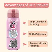 55 PIEZAS Pegatinas de chinchilla Pegatinas estéticas Pegatinas de alta calidad Calcomanías para scrapbooking, diarios, portátiles, parachoques, monopatines, botellas de agua, computadoras, teléfonos. Pueden traer mucha diversión a tu vida, el regalo perfecto para adultos