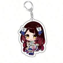 Anime Hololive Vtuber Figures Acrylic Keychain Inugami Crown Shirakami Fubuki Bag Charms Cartoon Pendant Fans Gift Keyring - Multicolor - View 21