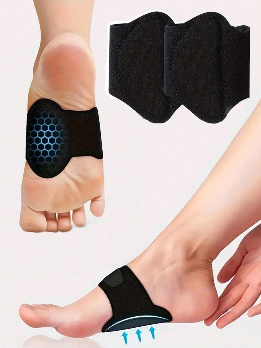 QKC 1 Pair Silicone Arch Support Pads, Foot Protector, Foot Care Cushion, Unisex, For Daily Casual Wear