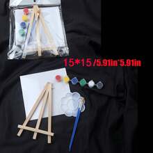 Mini Canvas Painting Set, Includes Palette, Brushes, Canvas Panels And Easel. Suitable For Oil, Acrylic, Acrylic Watercolor, Watercolor And Other Paints, Easy To Color And Non-Bleeding. For Personal Art Painting, Parent-Child Interaction, Couple Games, Beginners And Artists. Easel, Tray And Brushes Are Reusable, Party Painting Kit (Random Paint Colors),For School Supplies,Back To School