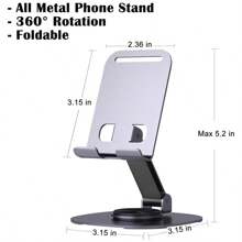 1 suport ergonomic pliabil, suport universal pliabil multifuncțional rotativ din aliaj de aluminiu pentru telefoane mobile și tablete, suport cu clip reglabil, confortabil și stabil, perfect pentru Android și cititoare electronice