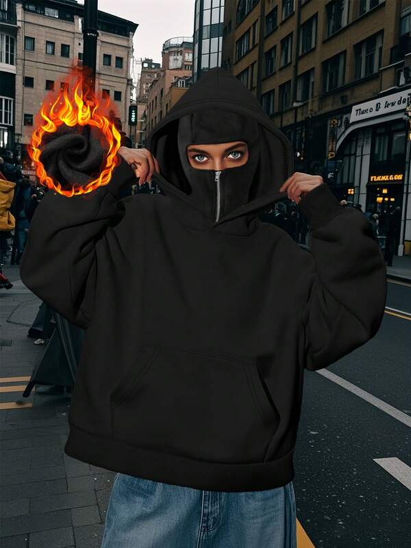 Sweat-shirt à capuche double style gothique cool de rue , décontracté pour femmes. Vêtements d'hiver pour femmes, vêtements d'automne pour femmes, élégantes femmes, pour femmes, hauts, streetwear femmes, automne femmes, retour à l'école, femmes en soirée, femmes Y2K, hauts pour sortir, hiver femmes, femmes de campagne, femmes pour un rendez-vous