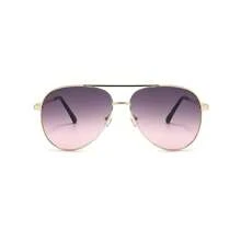 1 buc ramă ovală metalică pentru femei, retro, cu punte dublă, ochelari de soare pilot la modă, pentru vacanță, accesorii de plajă pentru femei, ochelari de soare în formă de aviator