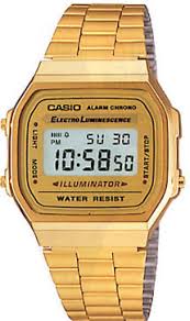 Casio Đồng hồ  A168WG-9EF Gold Digital Vintage Retro mới - Vàng - Xem 1