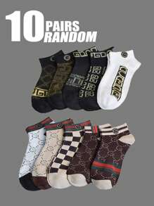 10 Pairs Mixed Women And Men's Casual Short Socks, Multi-Colors, & Versatile, Odor Resistant, Suitable For Daily Wear, Home, Travel, And Outdoor, All Season
