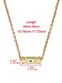 1 件不锈钢链式项链，带眼形 Hamsa 手形吊坠，适合日常佩戴