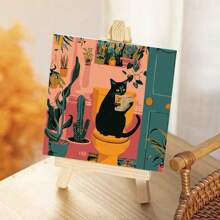 成人初學者用藝術按數字畫，動物按數字畫，蝴蝶/貓按數字畫套件，適用於家居牆面裝飾，8x8英寸 - 動物系列 - 查看 27