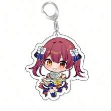 Anime Hololive Vtuber Figures Acrylic Keychain Inugami Crown Shirakami Fubuki Bag Charms Cartoon Pendant Fans Gift Keyring - Multicolor - View 5