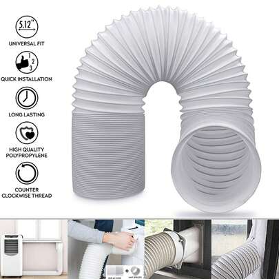 Tubo de conducto de aire ajustable, manguera de escape de secadora con protección de cuatro capas resistente, color blanco