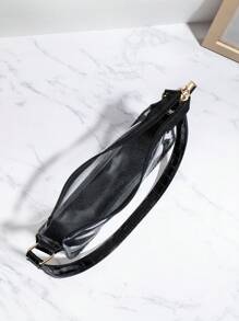 2025 Summer New Women Clear Bags Shoulder Bag Fashion Versatile Transparent Cosmetic Bag Concert Bar Large Capacity Transparent Underarm Baguette Bag