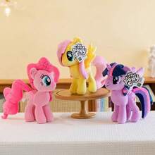 Hasbro 我的小马驹毛绒娃娃 - 暮光闪闪公主款，闪亮独角和彩虹鬃毛，柔软舒适，适合女孩，节日礼物，适合3岁以上儿童，官方授权角色 - 萍琪派 - 查看 6