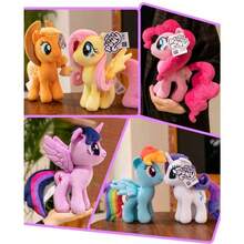 Hasbro 我的小马驹毛绒娃娃 - 暮光闪闪公主款，闪亮独角和彩虹鬃毛，柔软舒适，适合女孩，节日礼物，适合3岁以上儿童，官方授权角色 - 萍琪派 - 查看 10