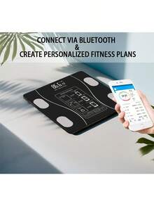 LIPETY Smart Body Fat Scale, Bathroom Scale With LED Display,Smart Phone Application, That Can Be Connected To A Mobile Digital Bathroom Scale To Display BMI, Body Fat, Muscle Mass, And Weight Scale,For Home, Bathroom, Dormitory Use Of Electronic Body Fat Scale - Black - View 10