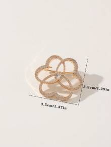 1pc Elegant Vintage Style Multi-Layer Copper Alloy Brooch With Shiny Zirconia - Women's Unique Multi-Layer Heart Design, Suitable For Parties And Special Occasions - Multicolor - View 2