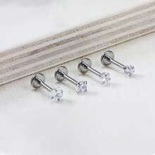 8 Stück / 13 Stück Liebe / Stern / Quadrat / Rund Form klare CZ Labret Lippen Ringe Nasenstecker Ohrringe aus Edelstahl für Helix Conch Knorpel Piercing Schmuck für Damen und Herren