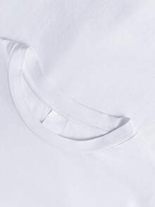 Áo thun nữ cỡ lớn dáng rộng, 100% cotton, thoáng khí, mềm mại, tay ngắn, màu trắng, thích hợp mặc mùa xuân/hè. - trắng - Xem 3