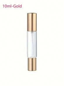 1 件装两用香水护肤喷雾瓶 - 透明玻璃，可重新填充，方便旅行，配有金色盖子和球，便携办公室和外出必备